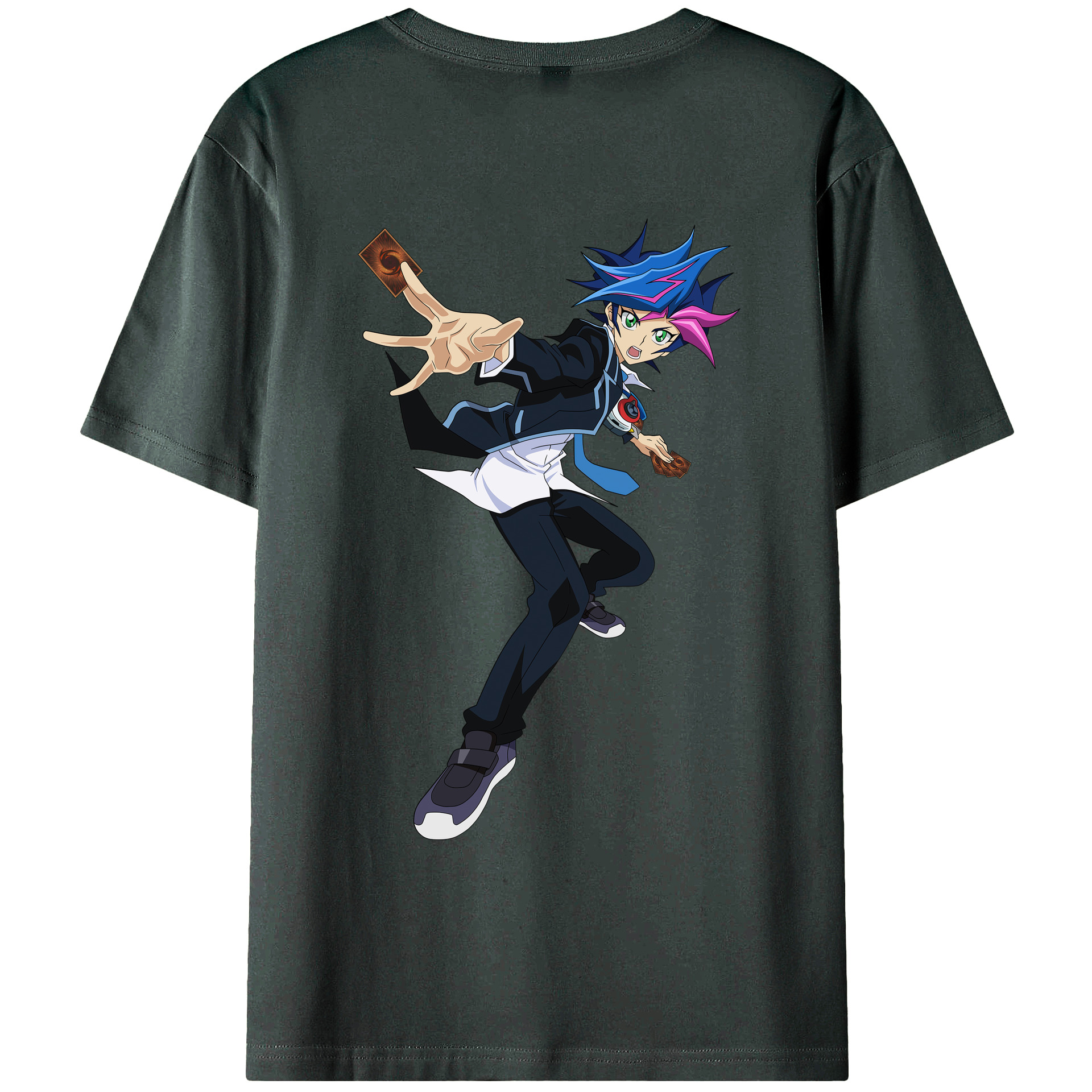 （画像用） 遊☆戯☆王 Yu-Gi-Oh! 綿100％ メンズ半袖Tシャツ（バックプリント） 通気性